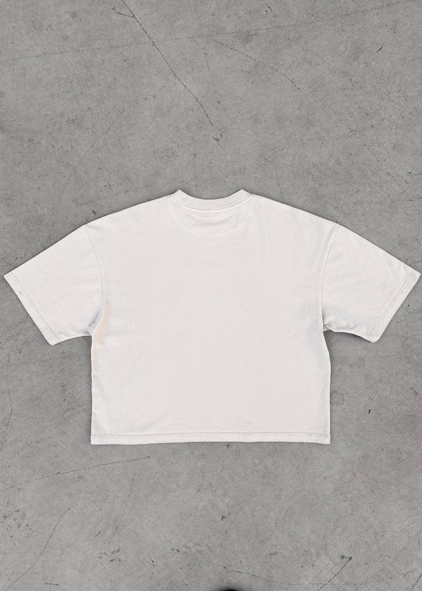 Either Way Cropped Puff Print "TEWB" Distressed Tee