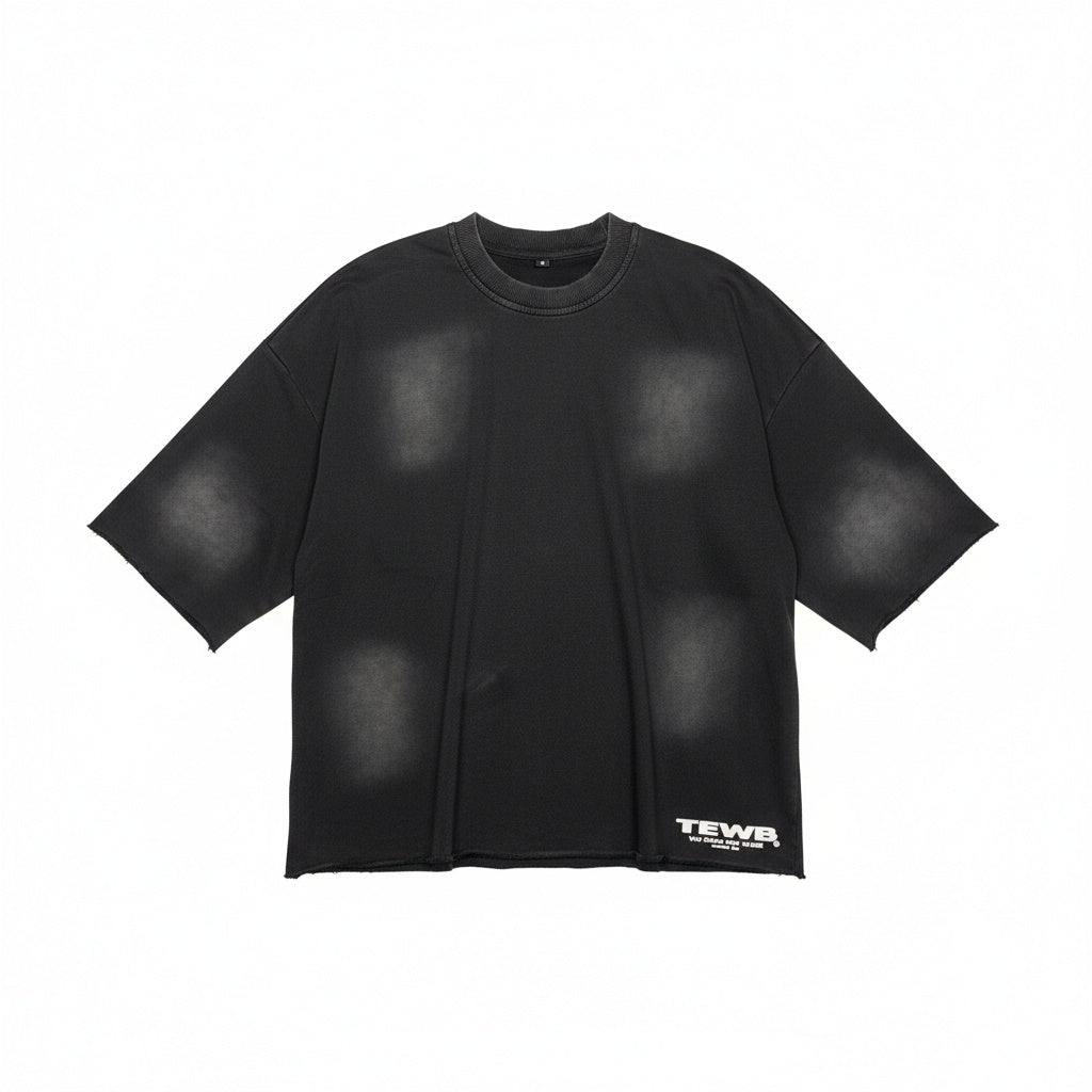 Either Way “Tewb Puff” Faded Cropped Distressed T